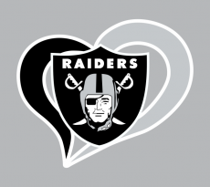Oakland Raiders Heart Logo custom vinyl decal