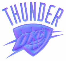 Oklahoma City Thunder Colorful Embossed Logo custom vinyl decal