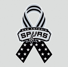 San Antonio Spurs Ribbon American Flag logo heat sticker