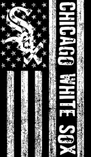 Chicago White Sox Black And White American Flag logo heat sticker