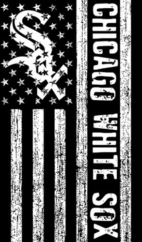 Chicago White Sox Black And White American Flag logo custom vinyl decal