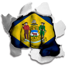 Fist Delaware State Flag Logo heat sticker