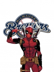 Milwaukee Brewers Deadpool Logo heat sticker