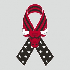 Chicago Bulls Ribbon American Flag logo custom vinyl decal