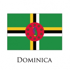 Dominica flag logo heat sticker