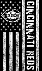 Cincinnati Reds Black And White American Flag logo custom vinyl decal