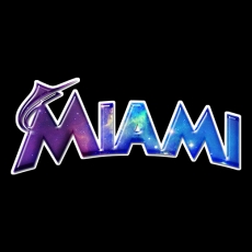 Galaxy Miami Marlins Logo heat sticker