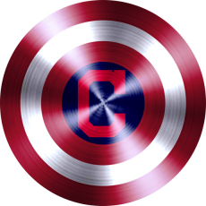 Captain American Shield With Cleveland Indians Logo heat sticker