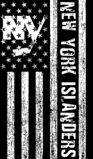 New York Islanders Black And White American Flag logo custom vinyl decal