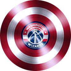 Captain American Shield With Washington Wizards Logo heat sticker