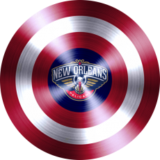 Captain American Shield With New Orleans Pelicans Logo custom vinyl decal