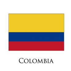 Colombia flag logo heat sticker
