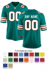 Miami Dolphins Custom Letter and Number Kits For Green Jersey Material Twill