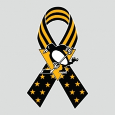 Pittsburgh Penguins Ribbon American Flag logo heat sticker