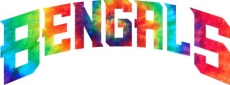 Cincinnati Bengals rainbow spiral tie-dye logo heat sticker