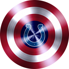 Captain American Shield With Indianapolis Colts Logo heat sticker