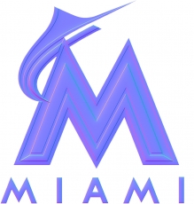 Miami Marlins Colorful Embossed Logo heat sticker