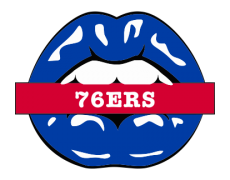Philadelphia 76ers Lips Logo heat sticker