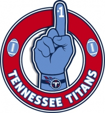 Number One Hand Tennessee Titans logo heat sticker