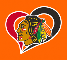 Chicago Blackhawks Heart Logo heat sticker