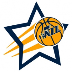Utah Jazz Basketball Goal Star logo heat sticker