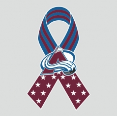 Colorado Avalanche Ribbon American Flag logo heat sticker