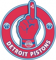 Number One Hand Detroit Pistons logo heat sticker