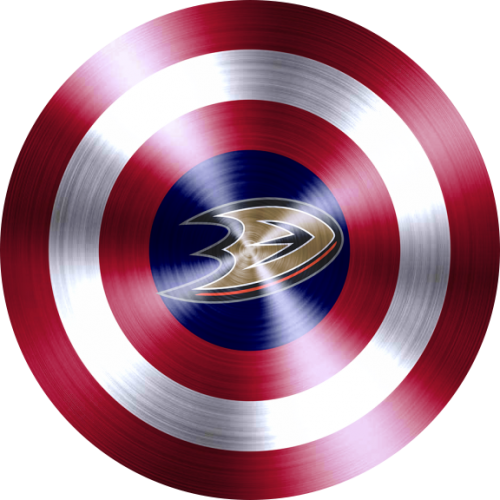 Captain American Shield With Anaheim Ducks Logo heat sticker