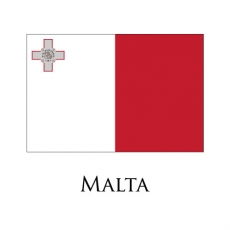 Malta flag logo heat sticker
