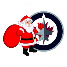 Winnipeg Jets Santa Claus Logo heat sticker