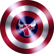 Captain American Shield With Chicago Bulls Logo heat sticker