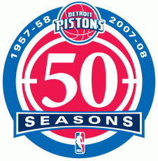 Detroit Pistons 2007-2008 Anniversary Logo heat sticker