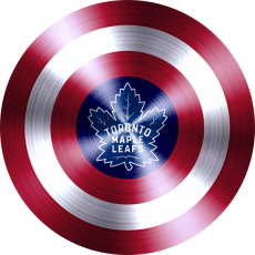 Captain American Shield With Toronto Maple Leafs Logo heat sticker