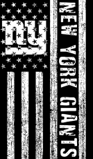 New York Giants Black And White American Flag logo heat sticker