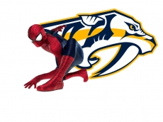 Nashville Predators Spider Man Logo heat sticker