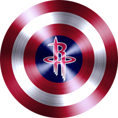 Captain American Shield With Houston Rockets Logo heat sticker