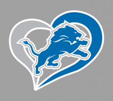 Detroit Lions Heart Logo custom vinyl decal