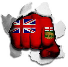 Fist Manitoba Flag Logo heat sticker