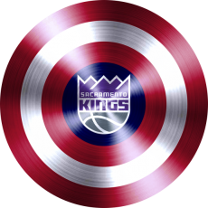 Captain American Shield With Sacramento Kings Logo heat sticker