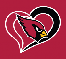 Arizona Cardinals Heart Logo heat sticker