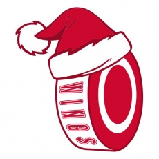 Detroit Red Wings Hockey ball Christmas hat logo custom vinyl decal