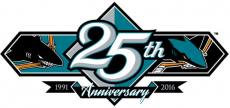 San Jose Sharks 2015 16 Anniversary Logo heat sticker