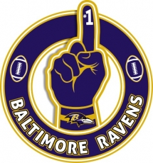 Number One Hand Baltimore Ravens logo heat sticker