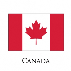 Canada flag logo heat sticker