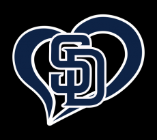 San Diego Padres Heart Logo custom vinyl decal