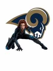 Los Angeles Rams Black Widow Logo heat sticker
