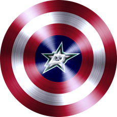 Captain American Shield With Dallas Stars Logo heat sticker