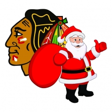 Chicago Blackhawks Santa Claus Logo heat sticker