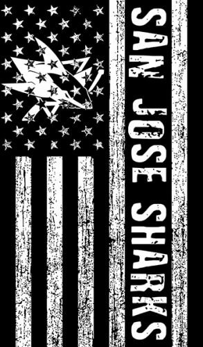 San Jose Sharks Black And White American Flag logo custom vinyl decal