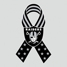 Oakland Raiders Ribbon American Flag logo heat sticker
